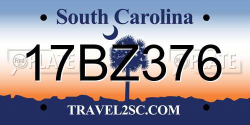 17BZ376 South Carolina License Plate