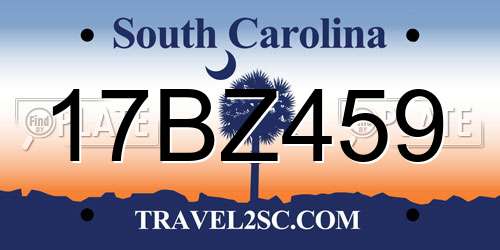 17BZ459 South Carolina License Plate