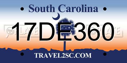 17DE360 South Carolina License Plate