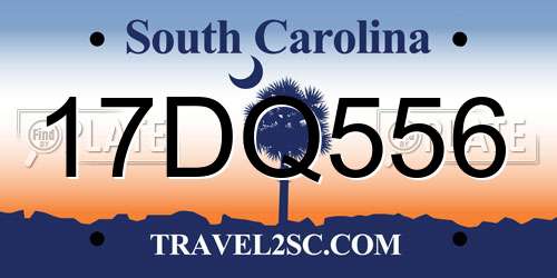 17DQ556 South Carolina License Plate