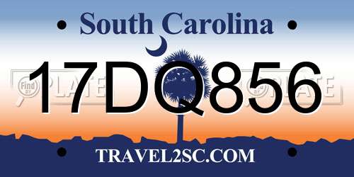 17DQ856 South Carolina License Plate