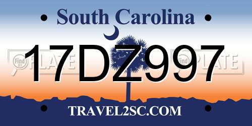 17DZ997 South Carolina License Plate