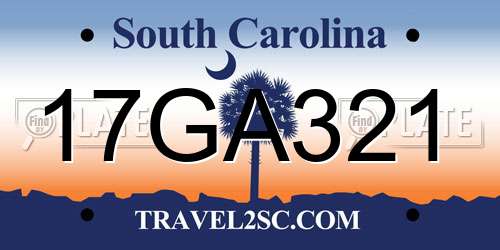 17GA321 South Carolina License Plate