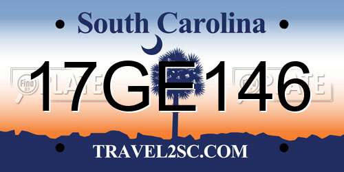 17GE146 South Carolina License Plate