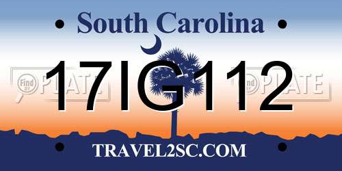 17IG112 South Carolina License Plate
