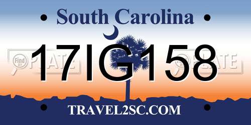 17IG158 South Carolina License Plate