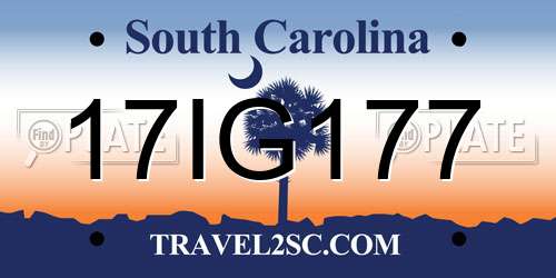 17IG177 South Carolina License Plate