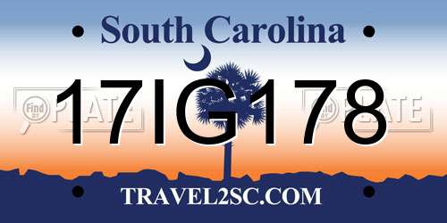 17IG178 South Carolina License Plate