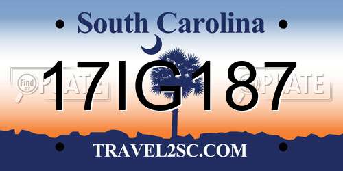 17IG187 South Carolina License Plate