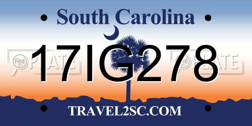 17IG278 South Carolina License Plate