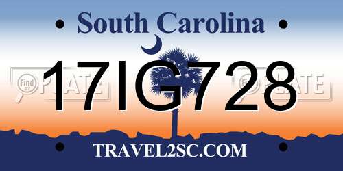 17IG728 South Carolina License Plate