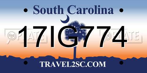 17IG774 South Carolina License Plate