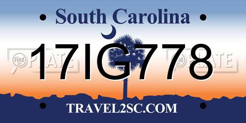 17IG778 South Carolina License Plate
