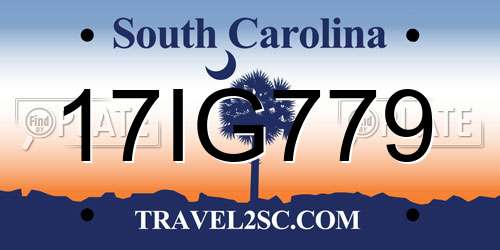 17IG779 South Carolina License Plate