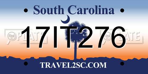 17IT276 South Carolina License Plate
