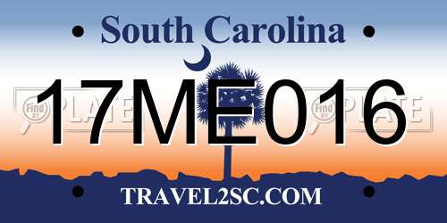 17ME016 South Carolina License Plate