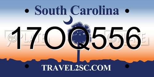 17OQ556 South Carolina License Plate