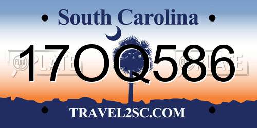 17OQ586 South Carolina License Plate