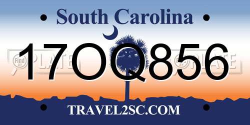 17OQ856 South Carolina License Plate
