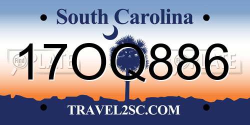 17OQ886 South Carolina License Plate