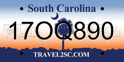 17OQ890 South Carolina License Plate