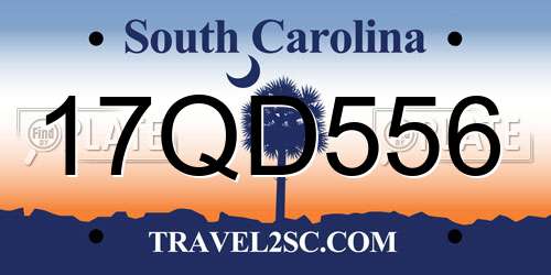 17QD556 South Carolina License Plate