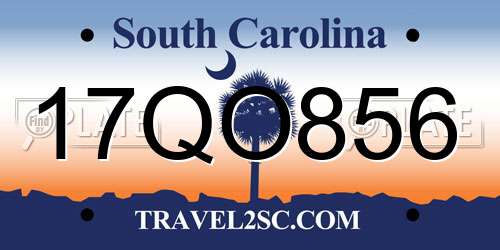 17QO856 South Carolina License Plate
