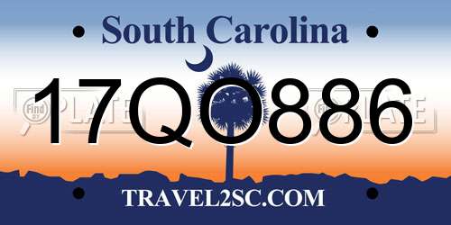 17QO886 South Carolina License Plate