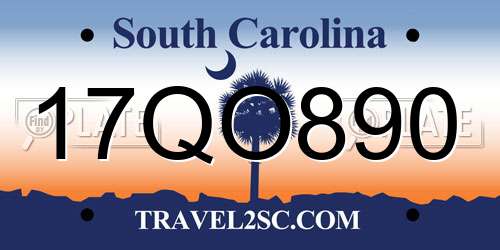 17QO890 South Carolina License Plate