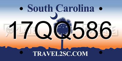 17QQ586 South Carolina License Plate