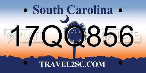 17QQ856 South Carolina License Plate