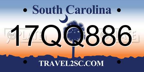 17QQ886 South Carolina License Plate
