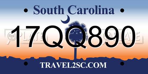 17QQ890 South Carolina License Plate