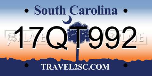 17QT992 South Carolina License Plate