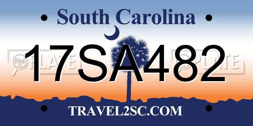 17SA482 South Carolina License Plate