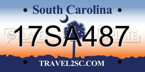 17SA487 South Carolina License Plate