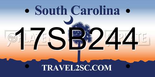 17SB244 South Carolina License Plate