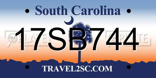 17SB744 South Carolina License Plate