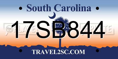 17SB844 South Carolina License Plate