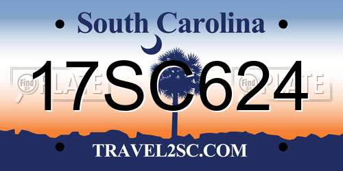 17SC624 South Carolina License Plate