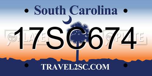 17SC674 South Carolina License Plate