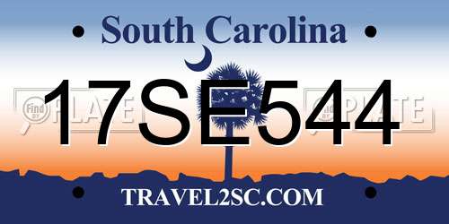 17SE544 South Carolina License Plate