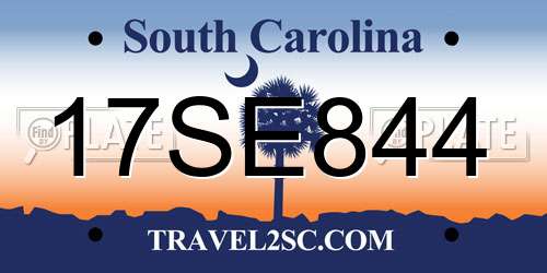 17SE844 South Carolina License Plate
