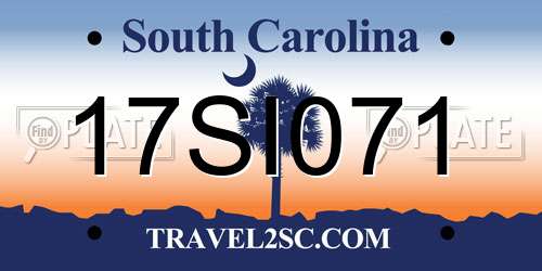 17SI071 South Carolina License Plate