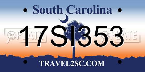 17SI353 South Carolina License Plate