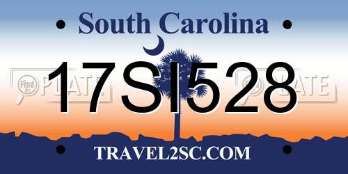 17SI528 South Carolina License Plate