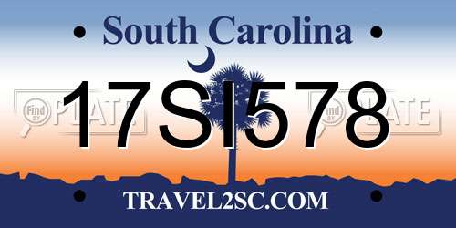 17SI578 South Carolina License Plate