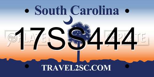 17SS444 South Carolina License Plate