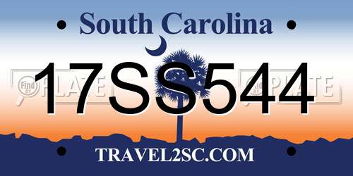 17SS544 South Carolina License Plate
