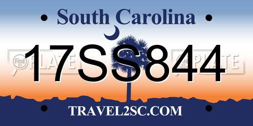 17SS844 South Carolina License Plate